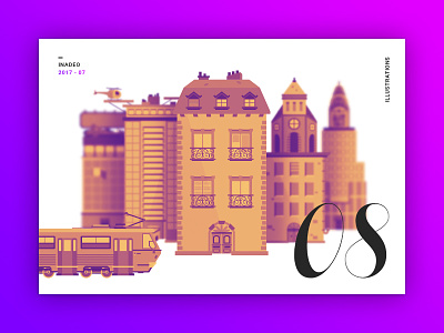Buildings illustrations ✏️ drawing graphic design illustration interface portfolio purple romain sentenac site ui ux violet