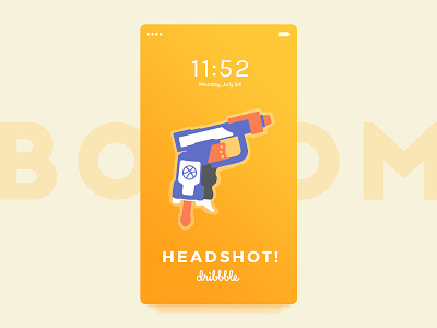 Boom! Headshot 🔫 gradient illustration interface ios mobile nerf orange screen ui ux