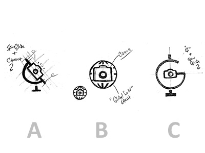 Globaltography Logo Sketches camera earth g global globe photography photos picture planet spin world