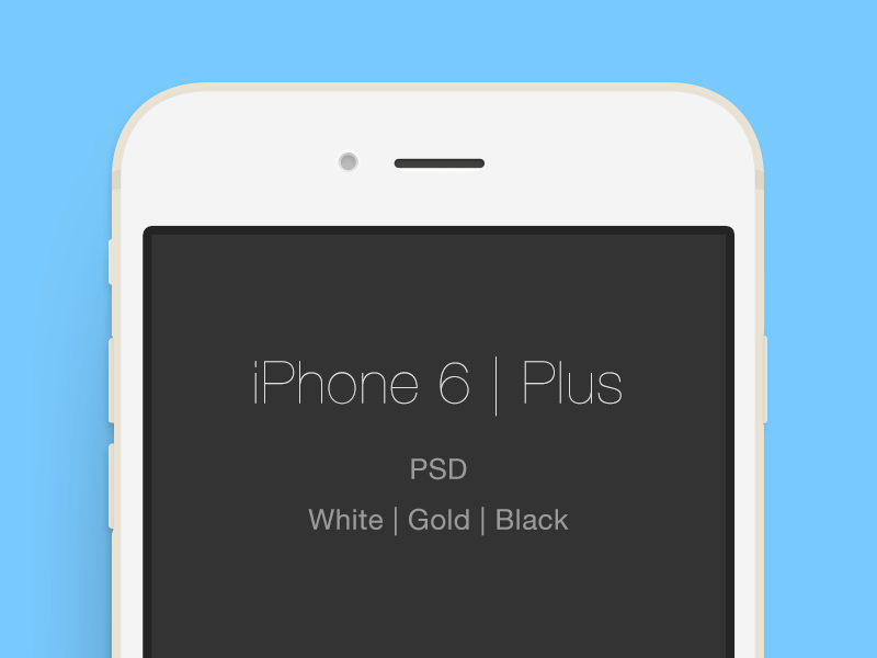 iPhone 6 | Plus PSD 6 black device flat freebie gold iphone minimal mockup plus psd white