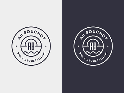 Au Bouchot bar logo bouchot branding illustration lobster logo outline restaurant seafood shell