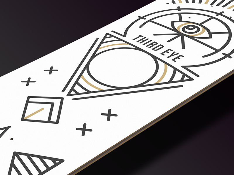 #4 - Third Eye Detail - Board Project illustration geometrie geometrical board geometric skateboard skate planche design