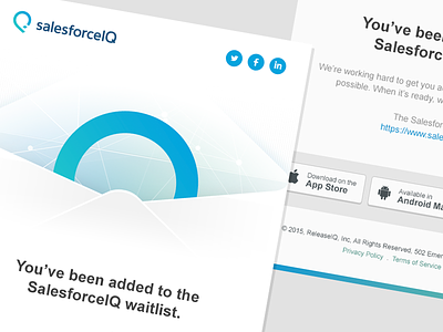 Waitlist Email crm dreamforce email envelope illustration inbox invitation layout salesforceiq social waitlist