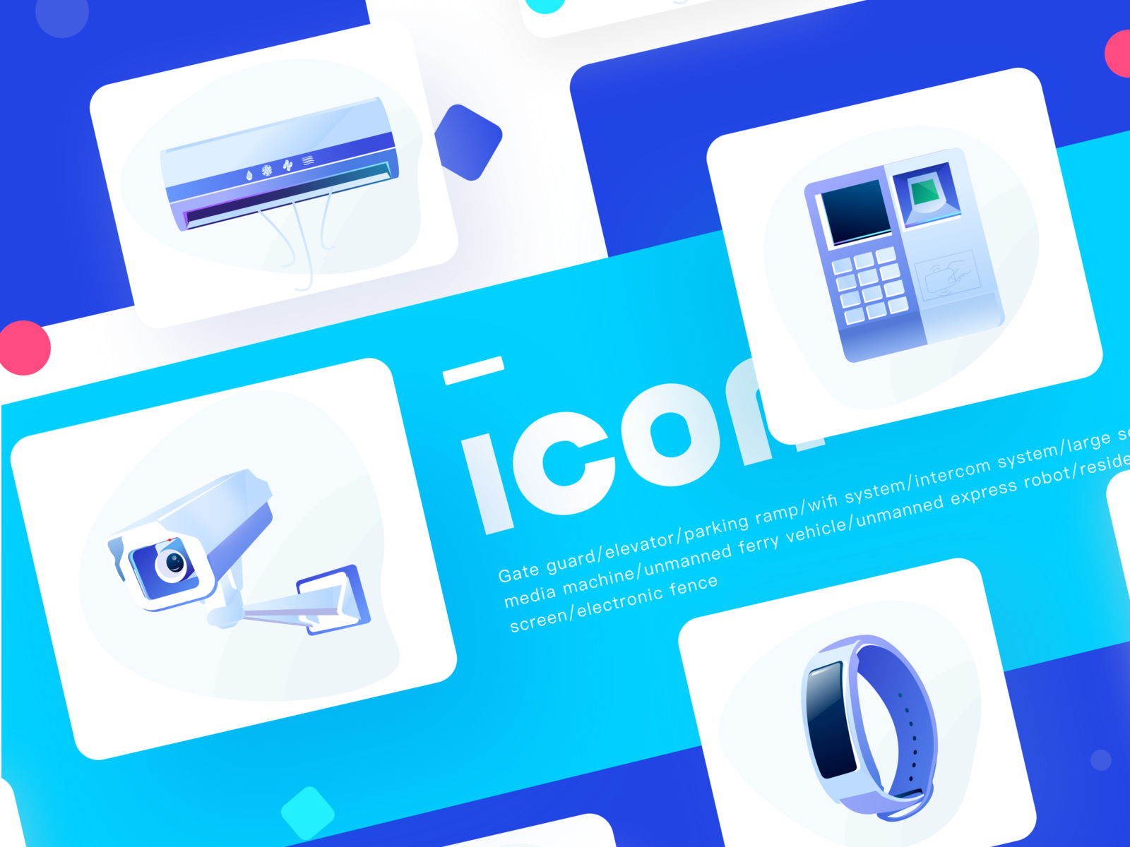 Icon-Intelligent system icon ui ux 品牌 插图 新鲜 清洁 蓝色 设计