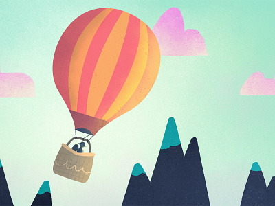 Hot Air Balloon Ride hot air balloon illustration mountains