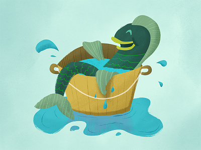 Fish In A Barrel barrel fish illustration
