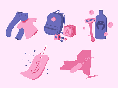 Illustrations for Pink Tax Website