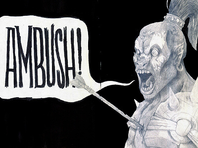 Ambush concept illustration krichmar sketching