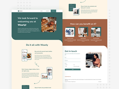 Wearly.me landing page design information landing page logo minimal typography ui ux webflow