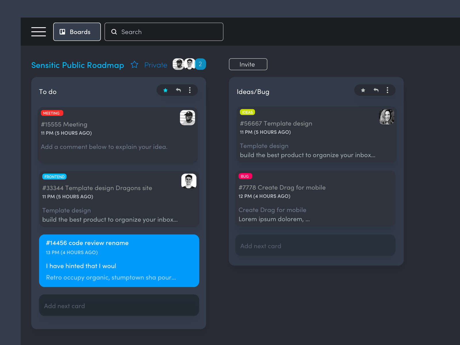 Trello Minimal Dark Theme