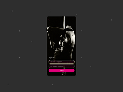 Pole Dance - UI app app app design application black clean dark design dark ui design minimal pink pole dance typography ui ux