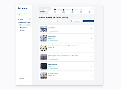 My Labster - Simulation list app design flat graphic design minimal ui ux web website