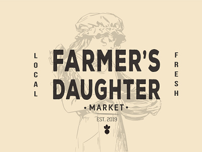 Farmer's Daughter branding clean farm logo farmer farmers market fun illustrator