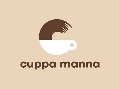 Logo Concept for Cuppa Manna art clean coffee coffee logo cup design fun funny illustration liquid logo simple