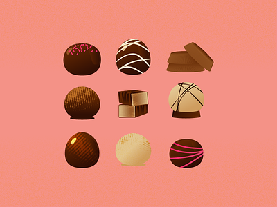 Chocolates candy chocolate february food illustration pink
