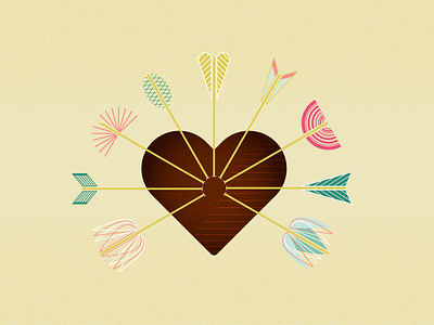 February Heart arrows heart illustration