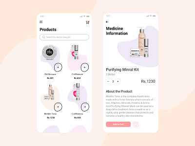 Cosmetic Products App landing page mobile app product design product listing page