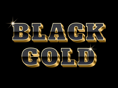 3D Black Gold Text Effect 3d art black branding design gold photoshop typography ux vector