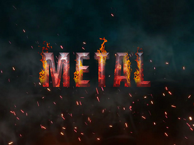 3D METAL FIRE TEXT EFFECT 3d animation branding graphic design motion graphics photoshop typography