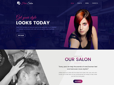 Hair Dresser Web Templates hair illustrator mockup design ui webdesign