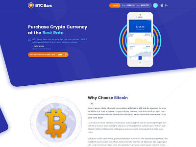 Btc Bars Layout bitcoin illustration illustrator mockup design typography web deisgn