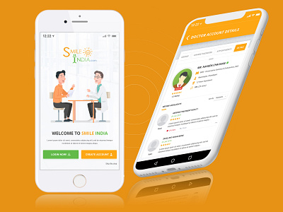 Smile India | Doctor Appointment app branding app design doctor app doctor appointment illustration mockup design smile india typography ui video