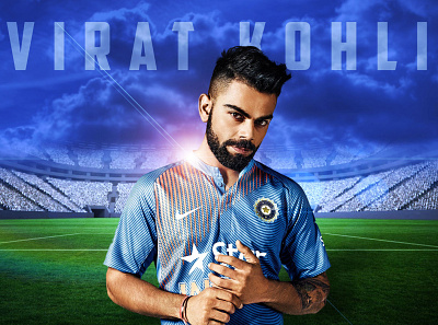 Virat Kohli Banner branding cricket cricketer design sports design