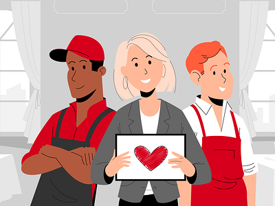 Restaurant Staff cafe grey illustration managers staff vector waiter workers