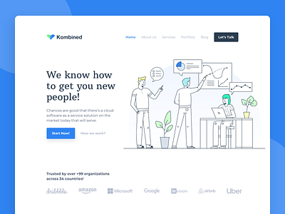 Kombined UI agency branding clean ui colors illustration interaction design marketing service typography ui uiux user experience user interface userinterface vector