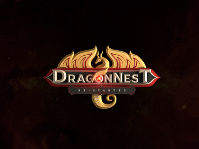 DragonNest - Game Logo 3d branding cinema 4d dragon game game art game design game logo gem lights logo mmorpg online game