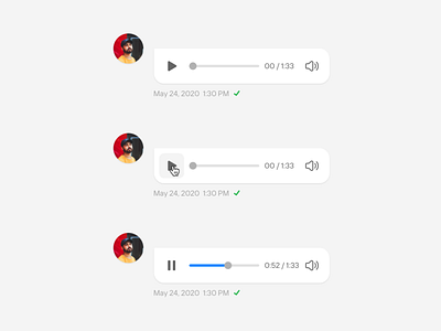 Voice notes chat chatting component design system product design ui ux voice note web