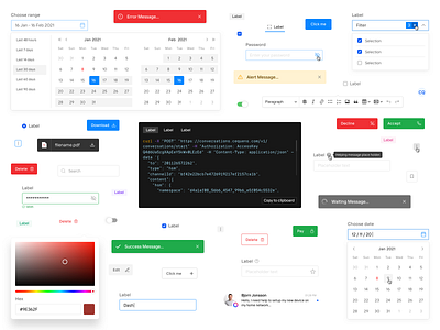 UI Components button check box code snippet component date picker design system error loading menu radio button success text input ui ux warnings