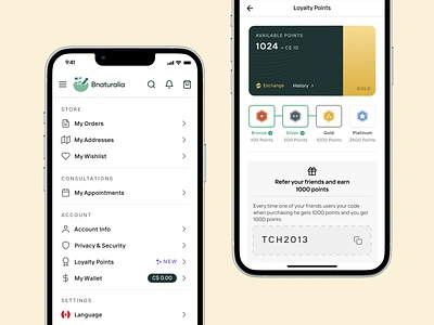 Loyalty Points account ecommerce gold loyalty point menu mobile app points premium responsive design store ui user ux wallet web