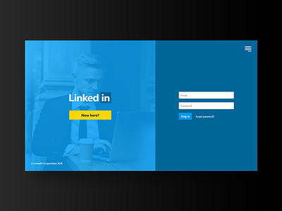 Linked In Sign in page blue clean linkedin solid ui ux web design xd