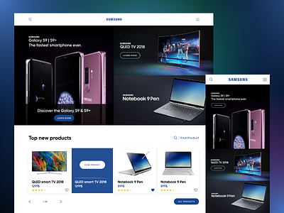 samsung website UI re-design colorful colors inspiration samsung tech ui ui challenge ux webapp webdesign website