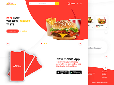 Burger restaurant website burger cola colorful colors food inspiration ui ui challenge ux webapp webdesign website