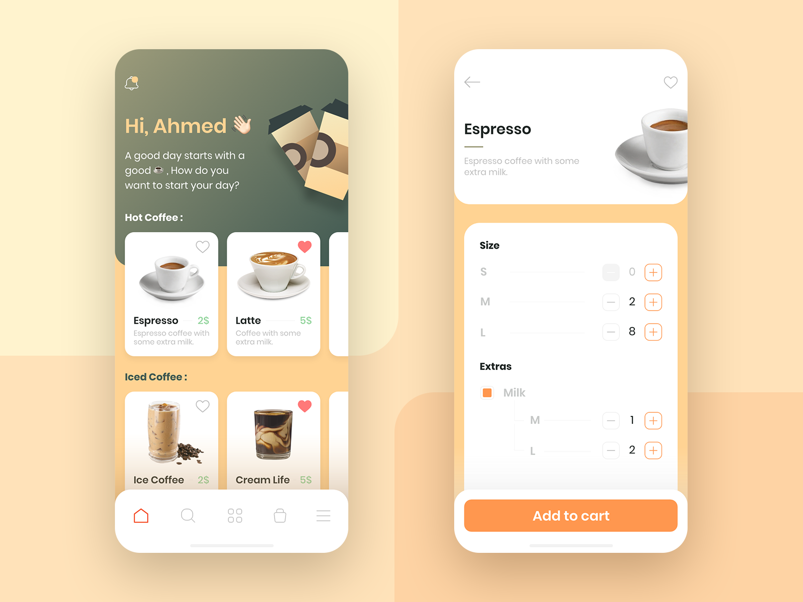 Get Coffee  app by Ahmed Karaman  on Dribbble