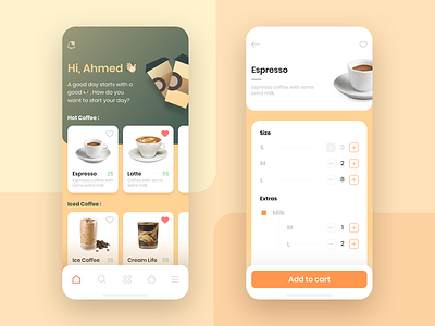 Get Coffee app app app design application coffee colorful colors design gradients illustration order trendy ui ux vector