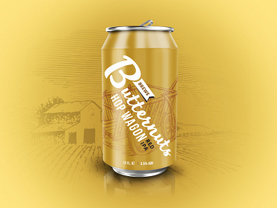 Hopwagon Red IPA amber beer beercan branding can farmhouse lager packaging typography