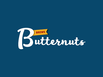 Butternuts logo script brewery lettering logo logotype script tag type