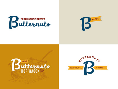 Butternuts logo script beer brewery iterations lettering logo script type