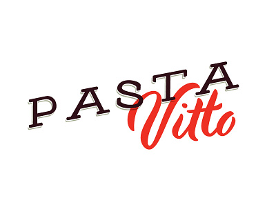 Pasta Vitto Logo Exploration calligraphy hand lettering italian logotype lounge pasta restaurant script tomato