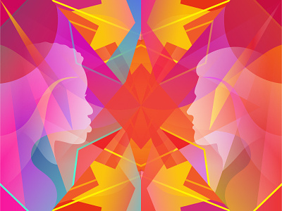 Illustration bright colorful converge convergence eclectic illustration kaleidoscope profile