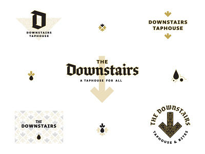 downstairs 01 blackletter branding icon illustration lettering logo type typography vector