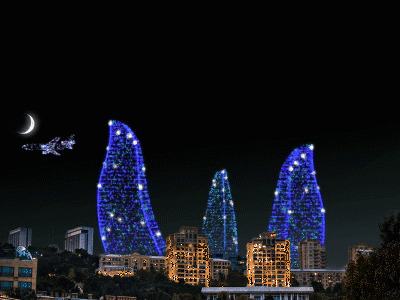 Flame Gif after azerbaijan baku effects flame graphics moon motion plane towers