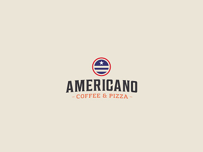 Americano COFFEE&PIZZA 2019 americano azerbaijan blue coffee design grey logo orange pizza red star vector white