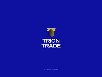 Trion Trade baku blue center colors comfortline company brand logo design gif illustration logo sky logo strict logo t logo tr trade logo typography yellow