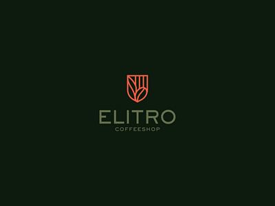 Elitro Coffeeshop best naming logos coffeeshop dark background logo dark green elite elitro event light green logo logo lovely minimalist modernism naming orange
