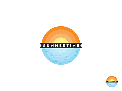 Summertime clean clear color flat icon illustration material summer summertime