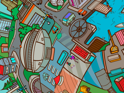 Seattle Planet magazine vector illustration